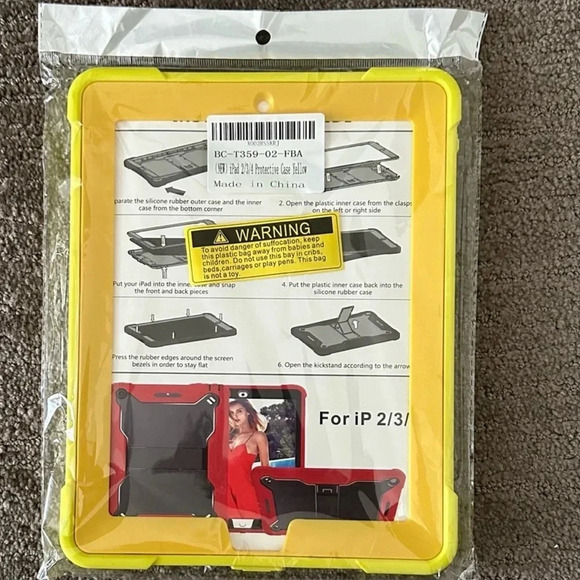 YELLOW IPAD CASE FULL SIZE  FITS APPLE IPADS 2/3/4 - Picture 1 of 2